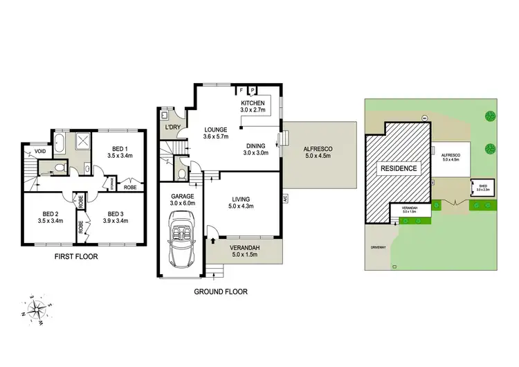 Floorplan of Homely semi-detached listing, 1B Torrance Crescent, Quakers Hill NSW 2763