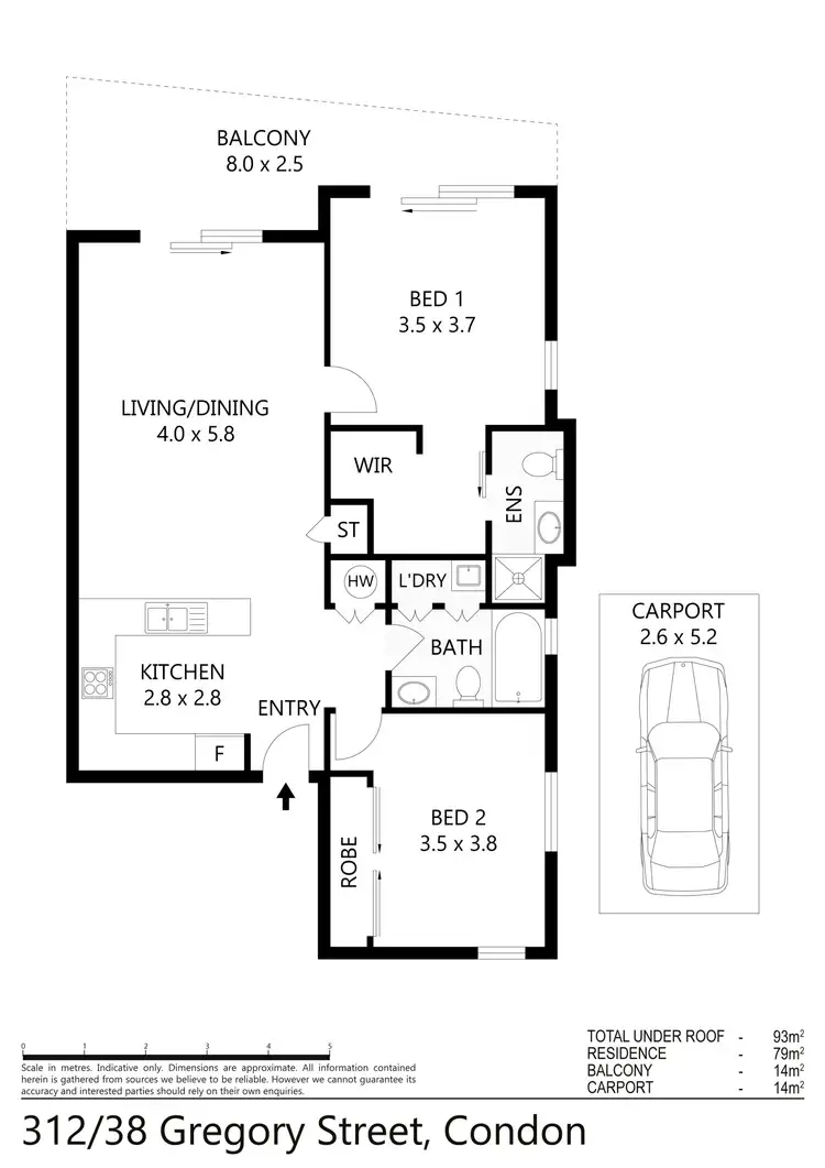 Floorplan of Homely apartment listing, 312/38 Gregory Street, Condon QLD 4815