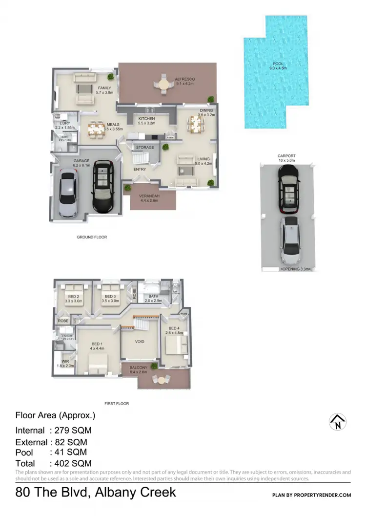 Floorplan of Homely house listing, 80 The Boulevard, Albany Creek QLD 4035