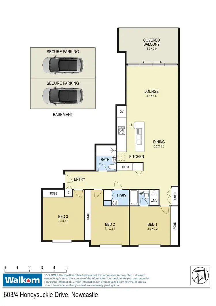Floorplan of Homely unit listing, 603/4 Honeysuckle Drive, Newcastle NSW 2300