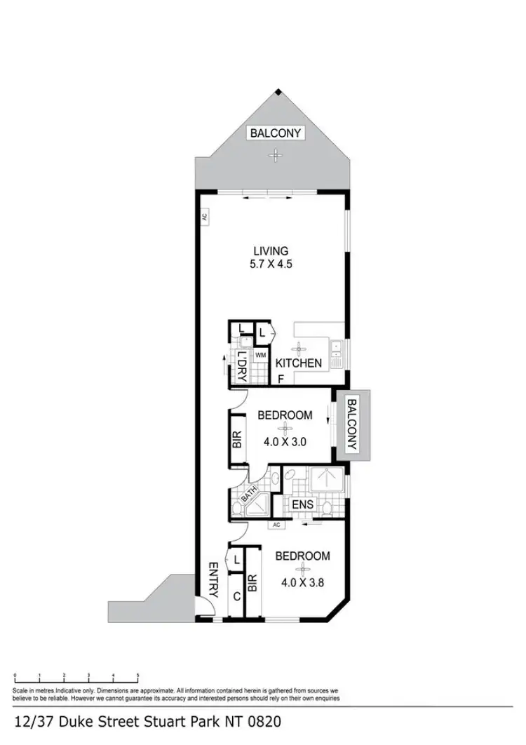 Floorplan of Homely apartment listing, 12/37 Duke Street, Stuart Park NT 820