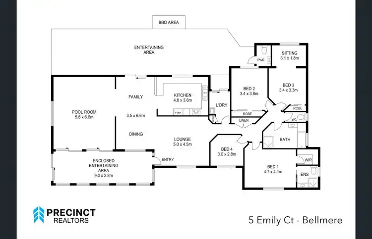 Floorplan of Homely rural property listing, 5 Emily Court, Bellmere QLD 4510
