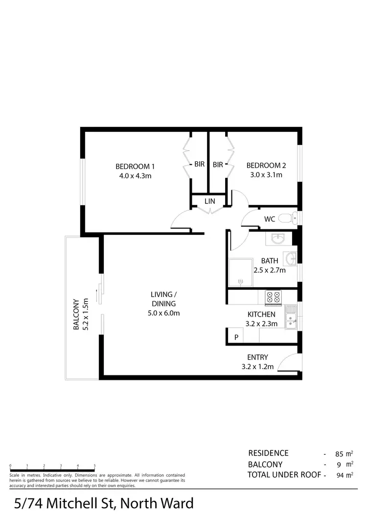 Floorplan of Homely apartment listing, 5/74 Mitchell Street, North Ward QLD 4810