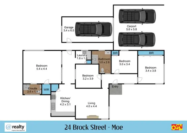 Floorplan of Homely house listing, 24 Brock Street, Moe VIC 3825