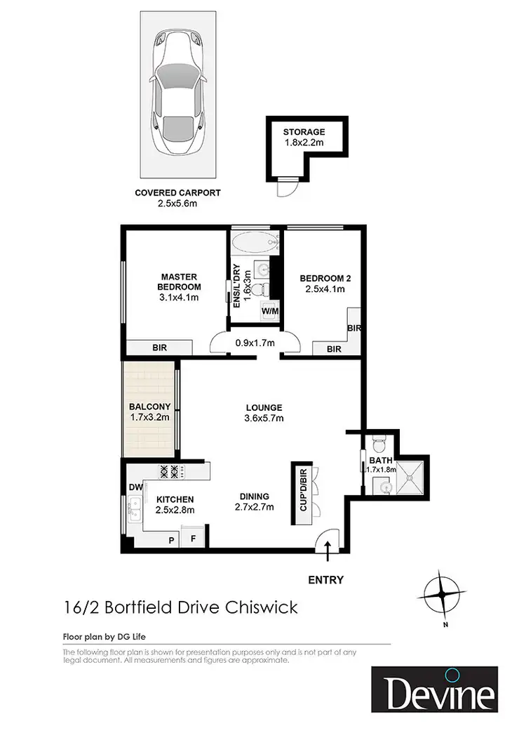 Floorplan of Homely apartment listing, 16/2 Bortfield Drive, Chiswick NSW 2046