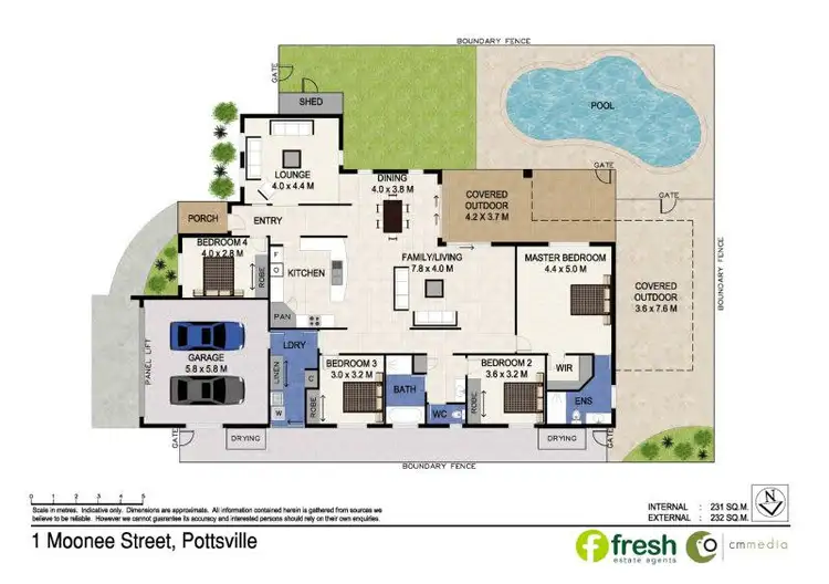 Floorplan of Homely house listing, 1 Moonee Street, Pottsville NSW 2489