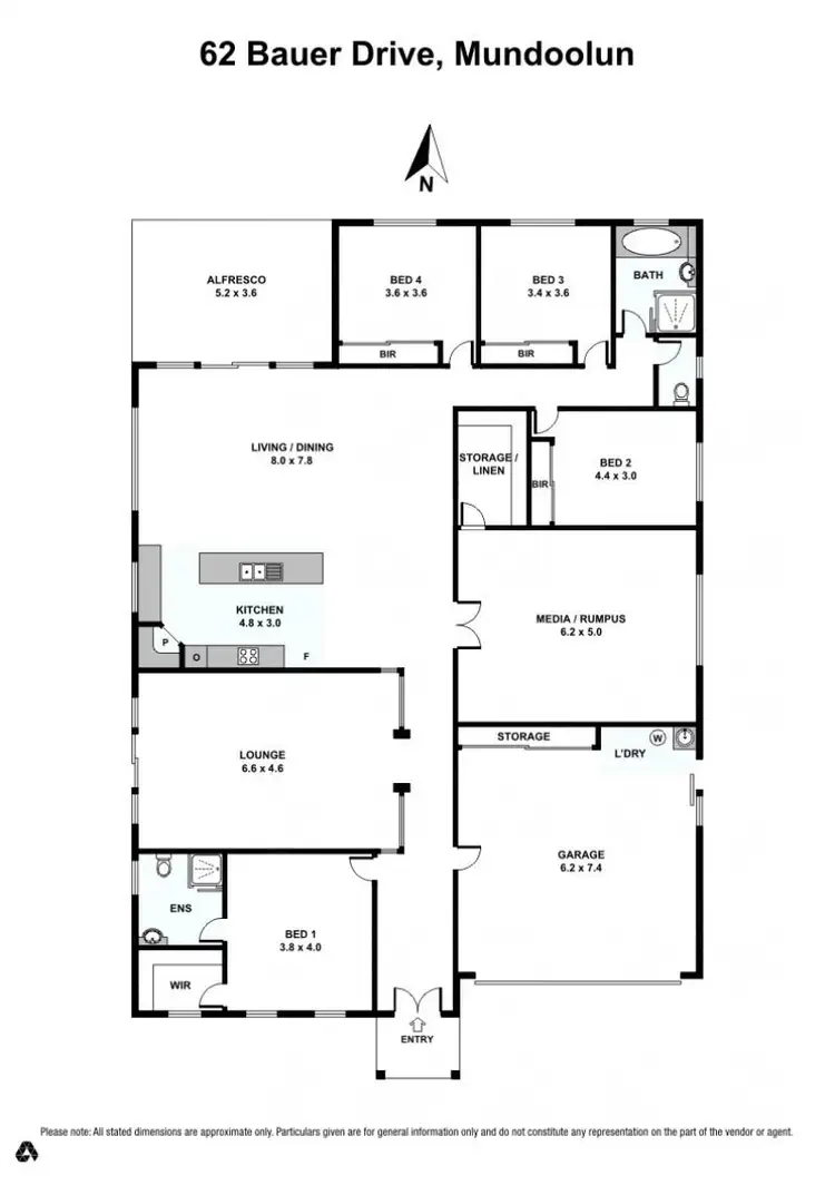 Floorplan of Homely house listing, 62 Bauer Drive, Mundoolun QLD 4285