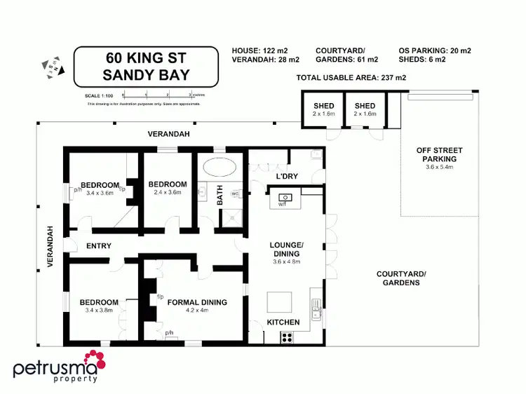 Floorplan of Homely house listing, 60 King Street, Sandy Bay TAS 7005