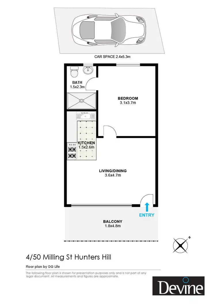 Floorplan of Homely apartment listing, 4/50 Milling Street, Hunters Hill NSW 2110
