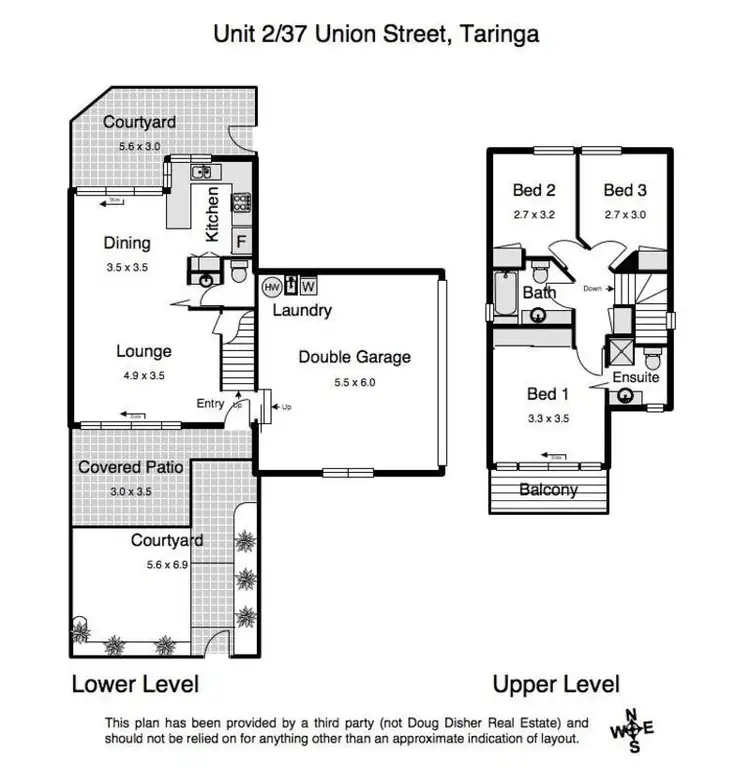 Floorplan of Homely townhouse listing, 2/37 Union Street, Taringa QLD 4068