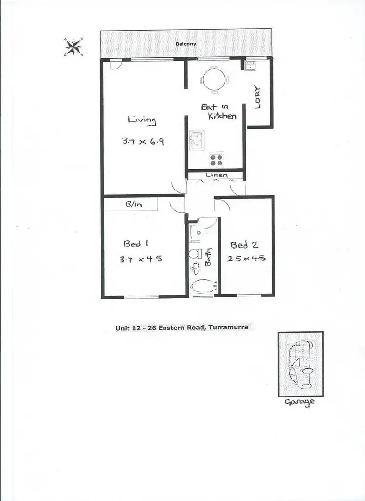 Floorplan of Homely unit listing, 12/26 Eastern Road, Turramurra NSW 2074