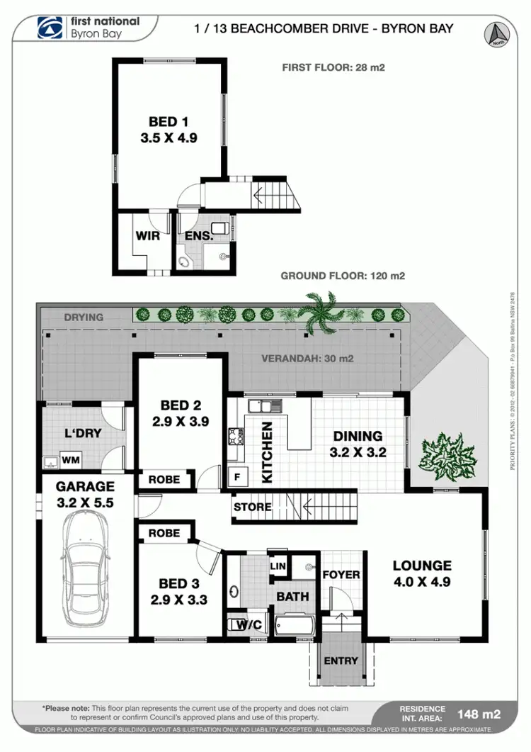 Floorplan of Homely house listing, 1/13 Beachcomber Drive, Byron Bay NSW 2481