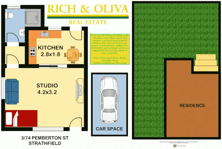 Floorplan of Homely studio listing, 3/74-76 Pemberton Street, Strathfield NSW 2135