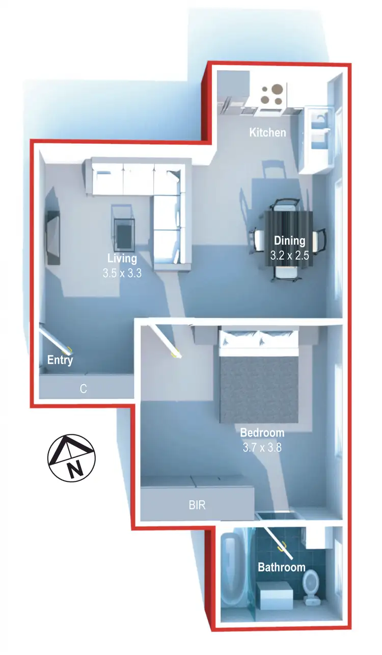 Floorplan of Homely unit listing, 3/51A Ewart Street, Dulwich Hill NSW 2203