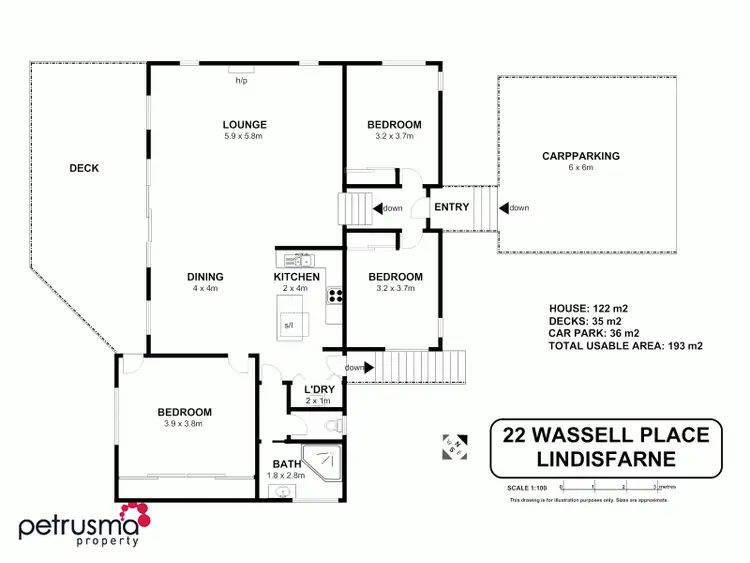 Floorplan of Homely house listing, 22 Wassell Place, Lindisfarne TAS 7015