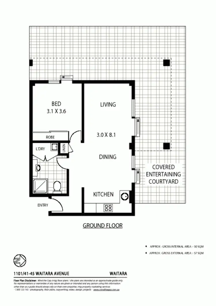 Floorplan of Homely apartment listing, 1101/41-45 Waitara Ave, Waitara NSW 2077