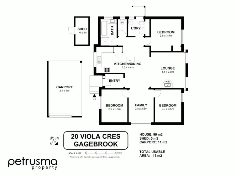 Floorplan of Homely house listing, 20 Viola Crescent, Gagebrook TAS 7030