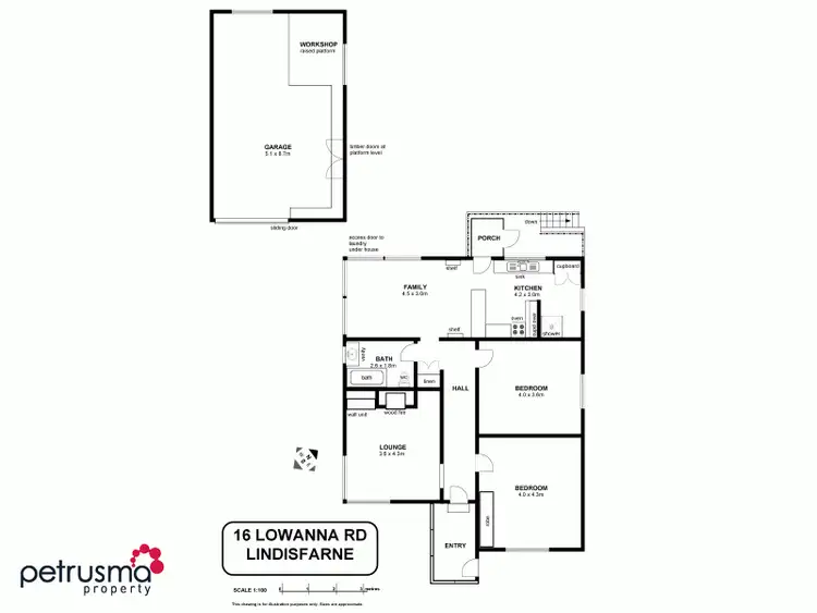 Floorplan of Homely house listing, 16 Lowanna Road, Lindisfarne TAS 7015
