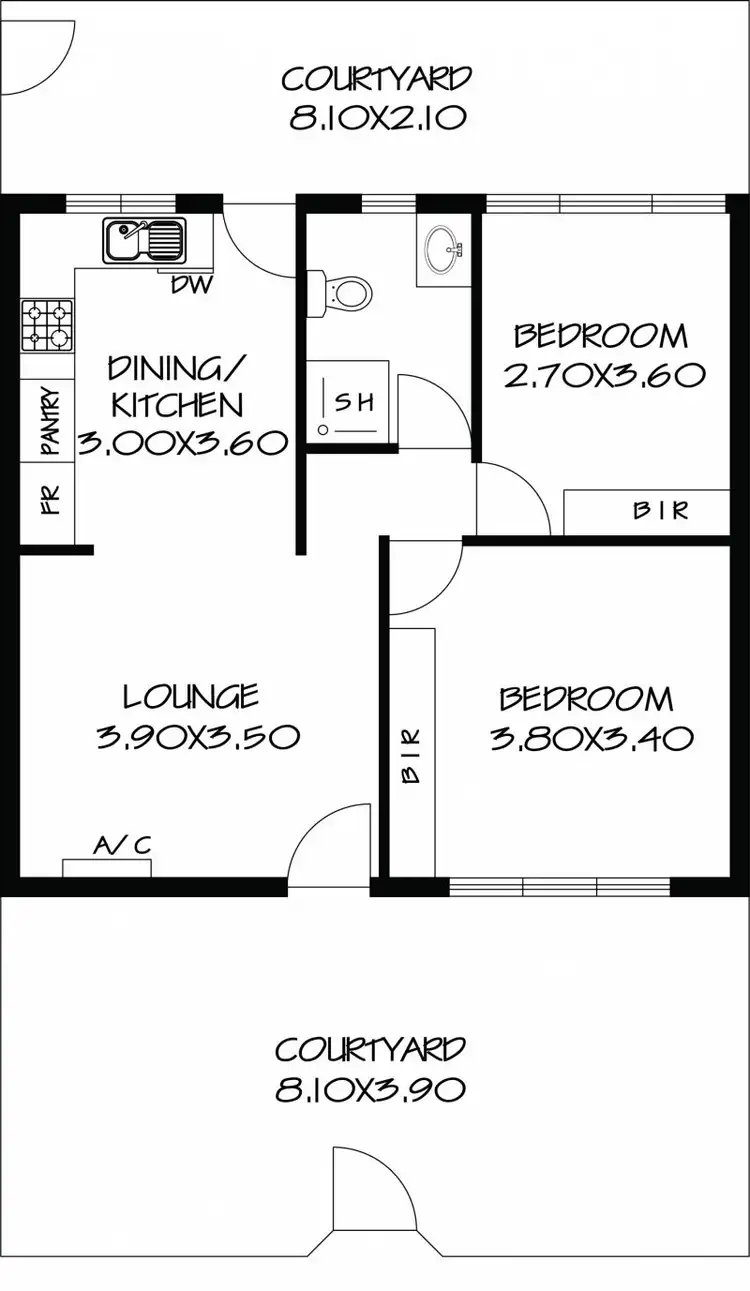 Floorplan of Homely unit listing, 2/12 Primrose Terrace, Rosslyn Park SA 5072