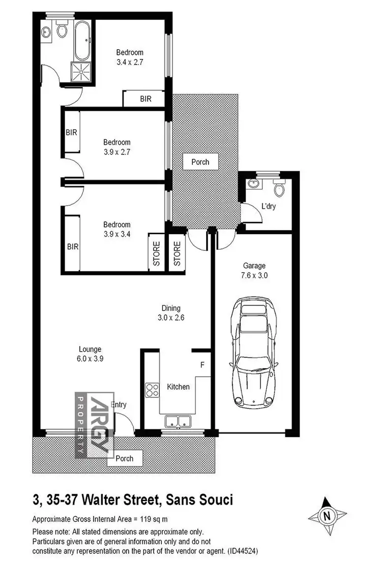 Floorplan of Homely villa listing, 3/35-37 Walter Street, Sans Souci NSW 2219