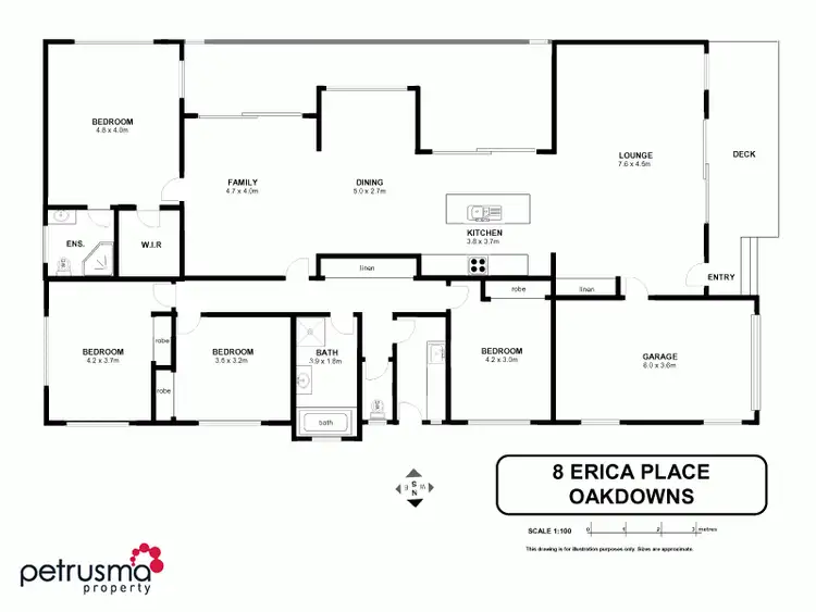 Floorplan of Homely house listing, 8 Erica Place, Oakdowns TAS 7019