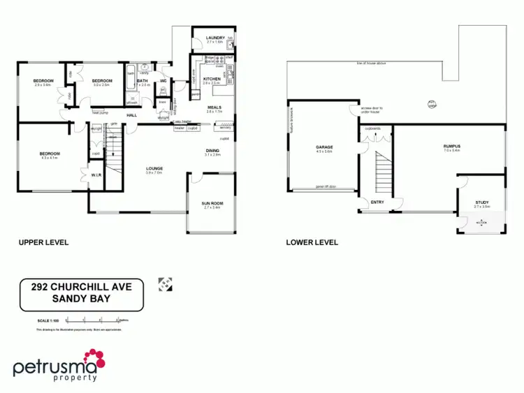 Floorplan of Homely house listing, 292 Churchill Avenue, Sandy Bay TAS 7005