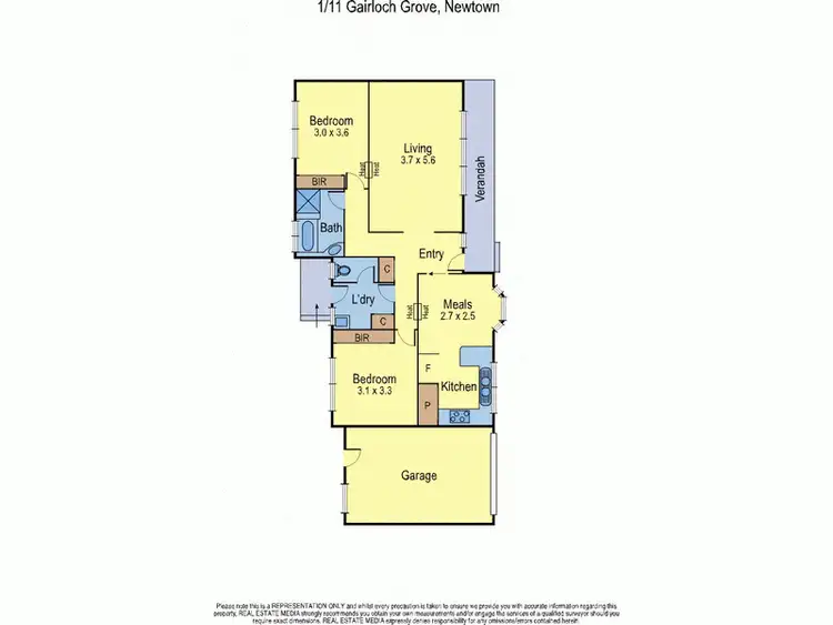 Floorplan of Homely unit listing, 1/11 Gairloch Grove, Newtown VIC 3220