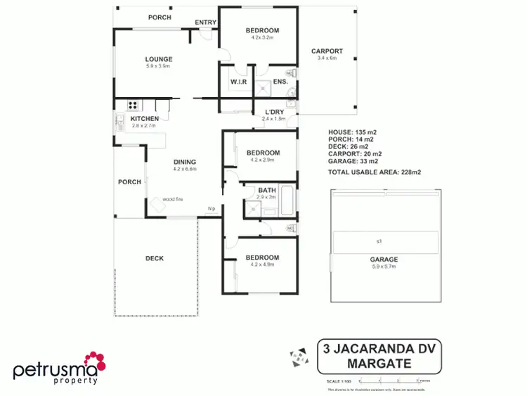 Floorplan of Homely house listing, 3 Jacaranda Drive, Margate TAS 7054