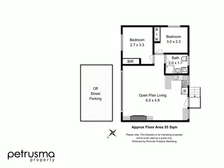 Floorplan of Homely unit listing, 3/2 Woolton Place, Sandy Bay TAS 7005
