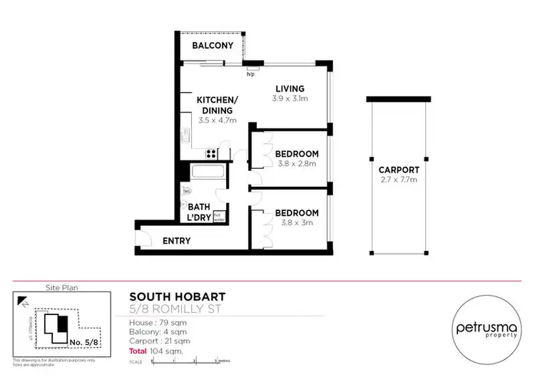 Floorplan of Homely villa listing, 5/8 Romilly Street, South Hobart TAS 7004