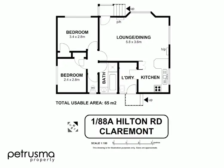 Floorplan of Homely house listing, 1/88A Hilton Road, Claremont TAS 7011