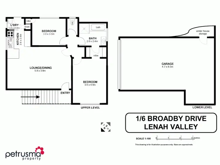 Floorplan of Homely unit listing, 1/6 Broadby Drive, Lenah Valley TAS 7008