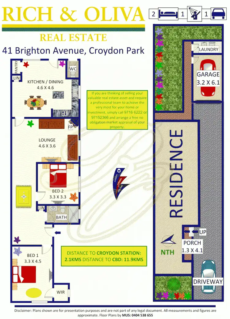 Floorplan of Homely semi-detached listing, 41 Brighton Avenue, Croydon Park NSW 2133