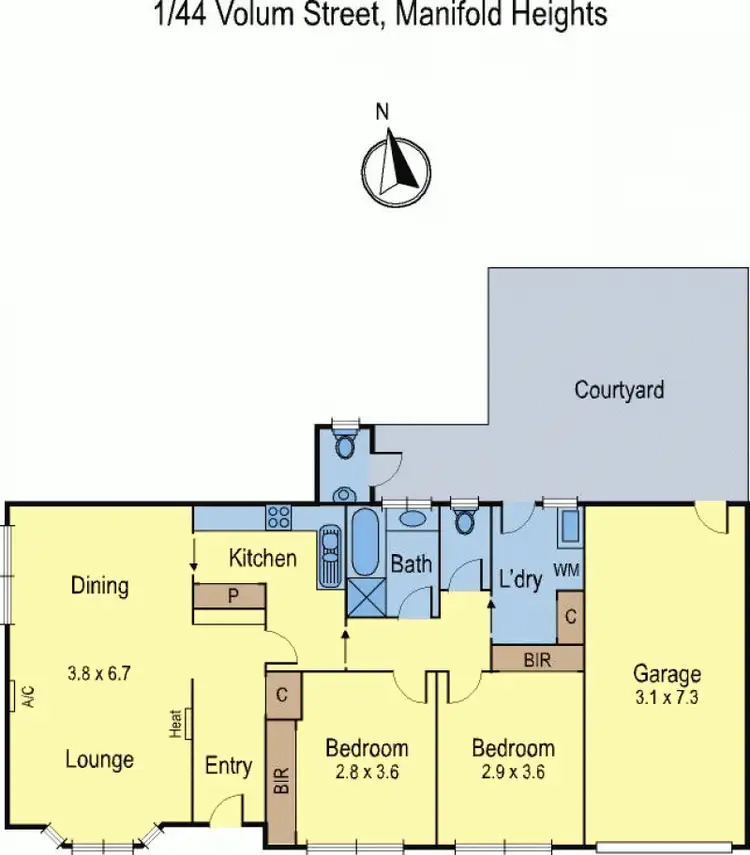 Floorplan of Homely unit listing, 1/44 Volum Street, Manifold Heights VIC 3218