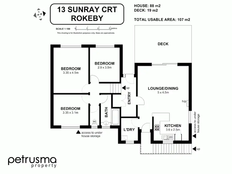 Floorplan of Homely house listing, 13 Sunray Court, Rokeby TAS 7019