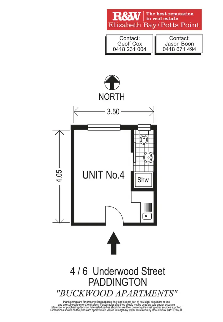Floorplan of Homely studio listing, 4/6 Underwood Street, Paddington NSW 2021