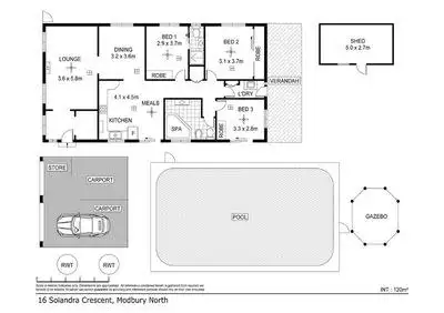 Floorplan of Homely house listing, 16 Solandra Crescent, Modbury North SA 5092