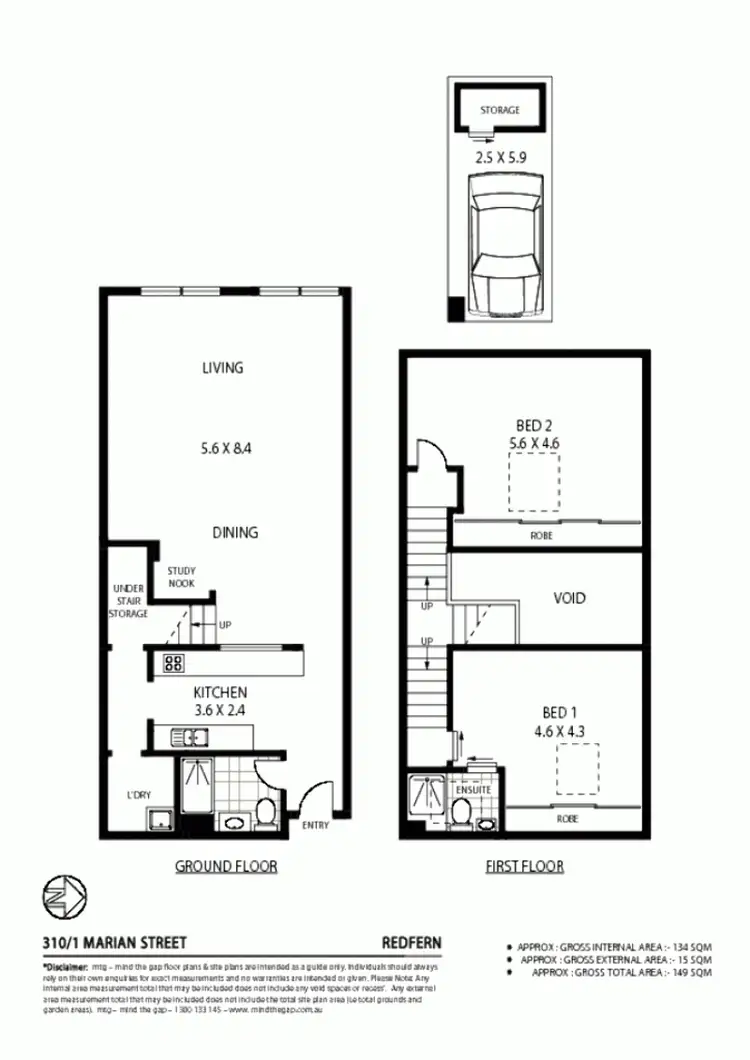 Floorplan of Homely apartment listing, 310/1 Marian St, Redfern NSW 2016