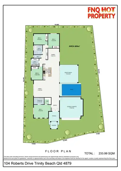 Floorplan of Homely house listing, 104 Roberts Drive, Trinity Beach QLD 4879