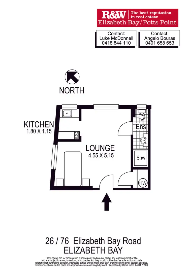 Floorplan of Homely studio listing, 26/76 Elizabeth Bay Road, Elizabeth Bay NSW 2011