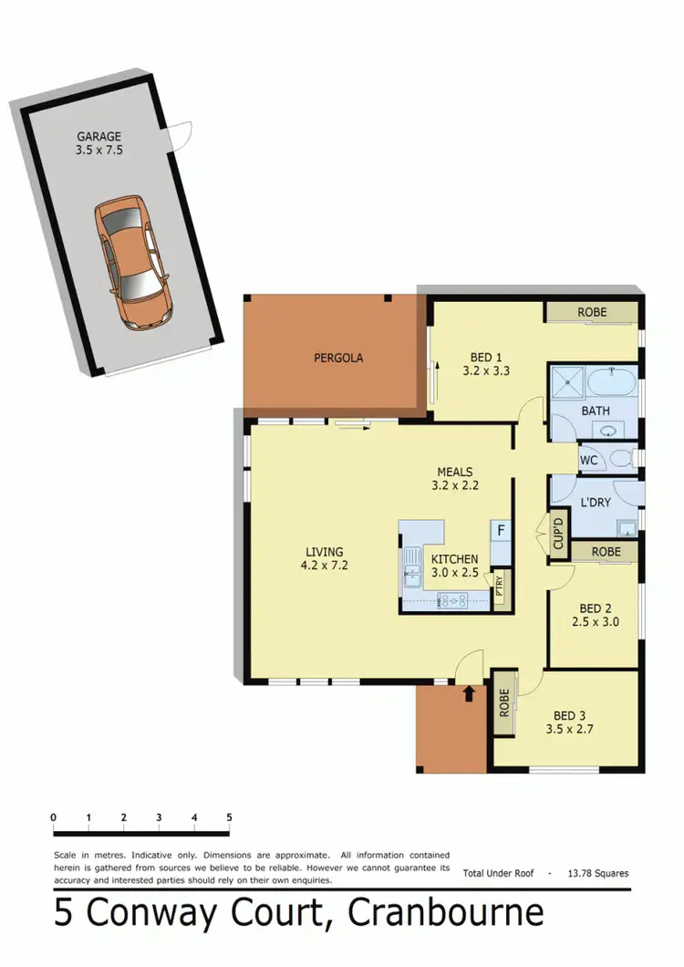 Floorplan of Homely house listing, 5 CONWAY COURT, Cranbourne VIC 3977