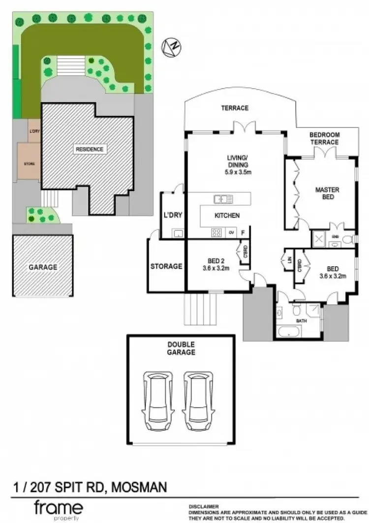 Floorplan of Homely semi-detached listing, 1/207 Spit Road, Mosman NSW 2088