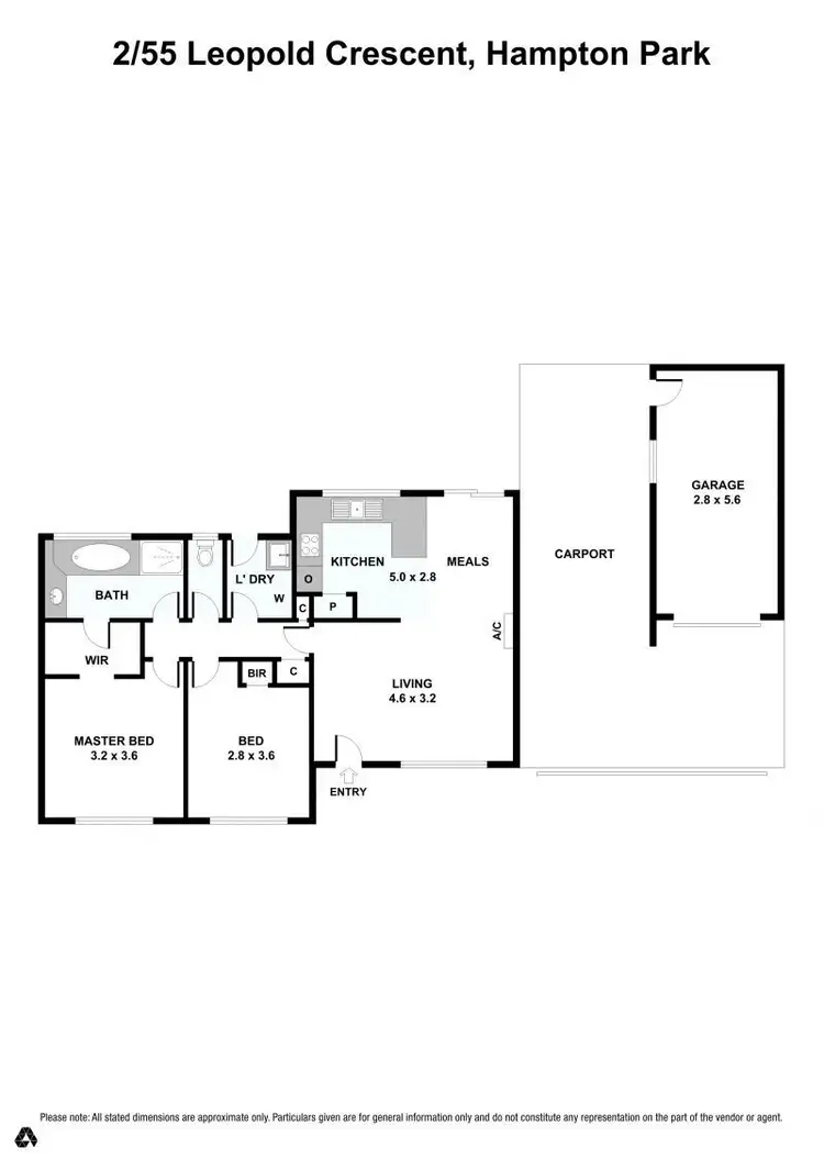 Floorplan of Homely unit listing, 2/55 Leopold Crescent, Hampton Park VIC 3976