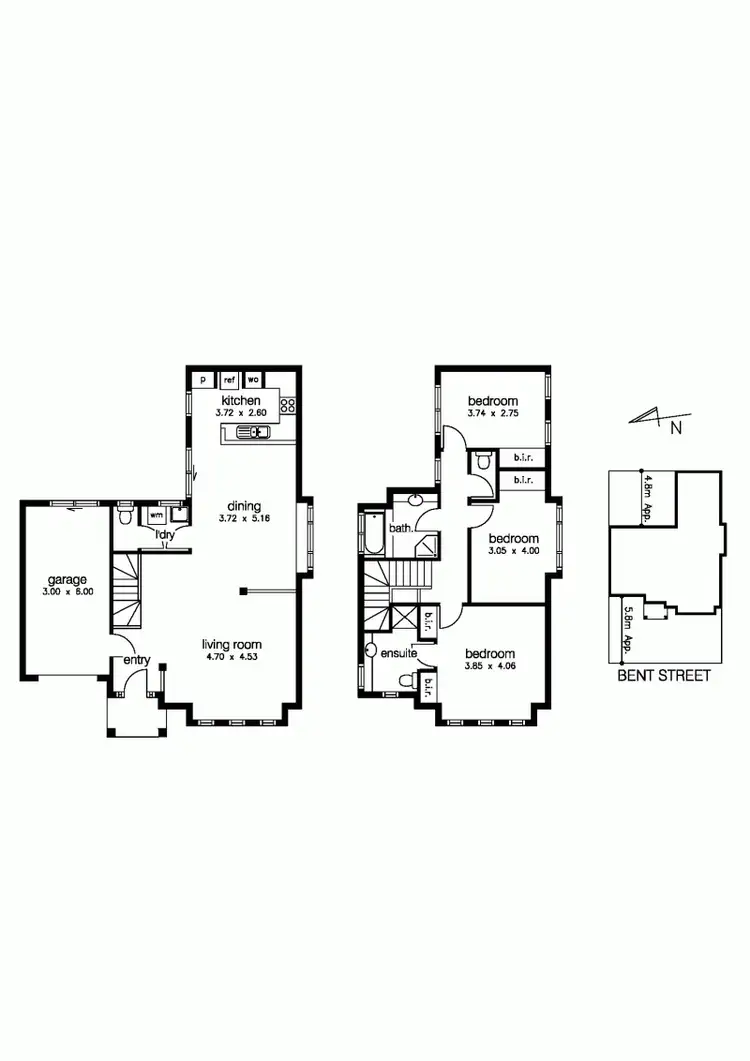 Floorplan of Homely townhouse listing, 1/34 Bent Street, Altona VIC 3018