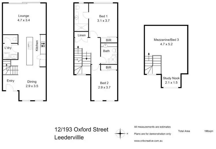 Floorplan of Homely townhouse listing, 12/193 Oxford Street, Leederville WA 6007
