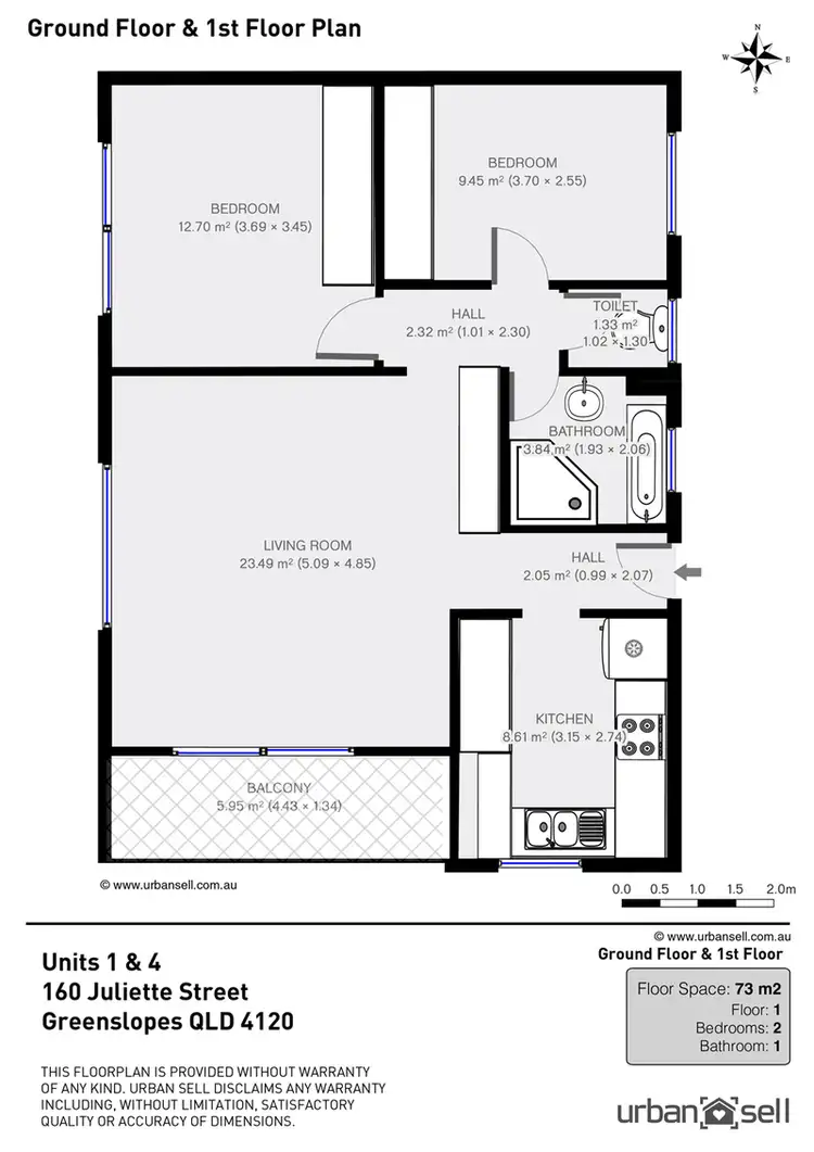 Floorplan of Homely block of units listing, 160 Juliette Street, Greenslopes QLD 4120