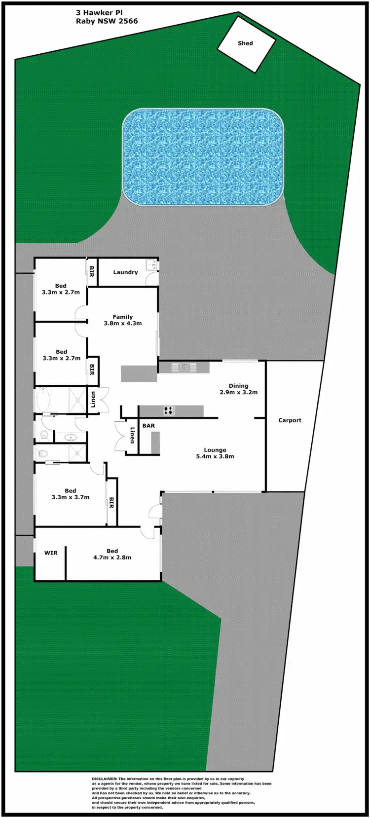 Floorplan of Homely house listing, 3 Hawker Place, Raby NSW 2566