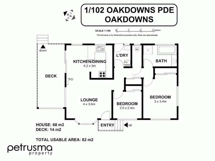 Floorplan of Homely unit listing, 1/102 Oakdowns Parade, Oakdowns TAS 7019