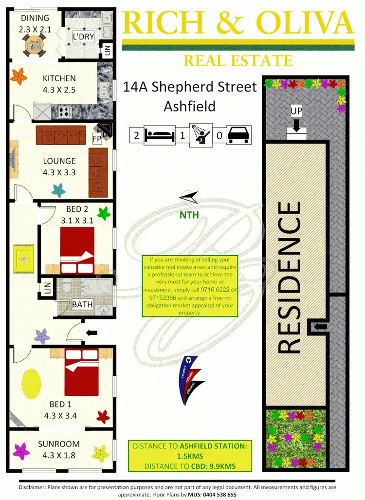 Floorplan of Homely semi-detached listing, 14A Shepherd Street, Ashfield NSW 2131