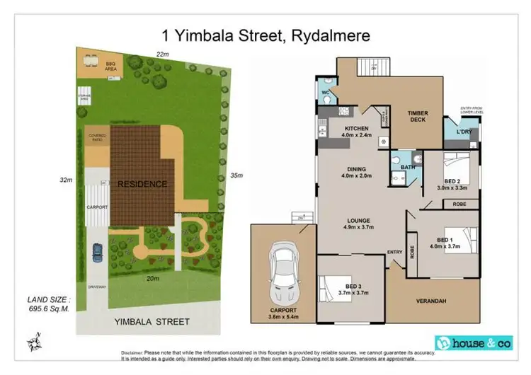Floorplan of Homely house listing, 1 Yimbala Street, Rydalmere NSW 2116